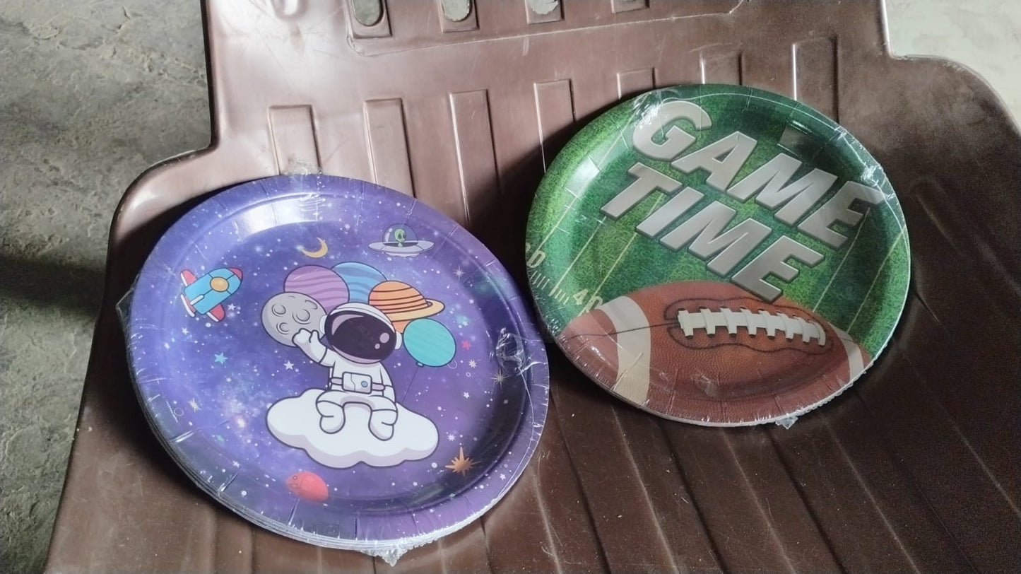 Roundplates Disposable Paper Plates  Happy Birthday Gift (10 Pcs Set  Mix Design)