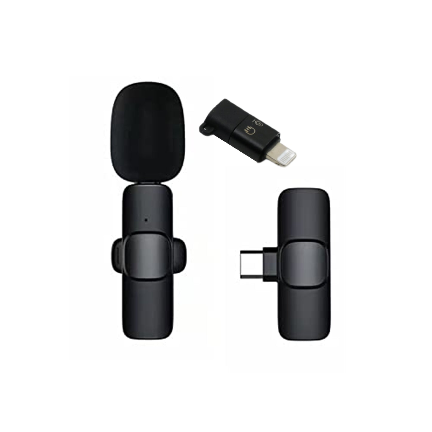Intelligent Noise Cancelling Live Streaming Clip On Microphone For Type-C  For Iphone With Charging Mini Wireless Lapel Collar Microphone
