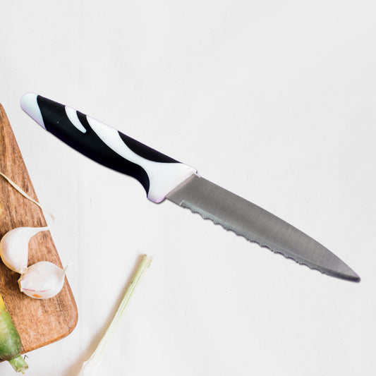 Ritustainless Steel Serrated Blade Zebra Kitchen Knife (1 Pc)