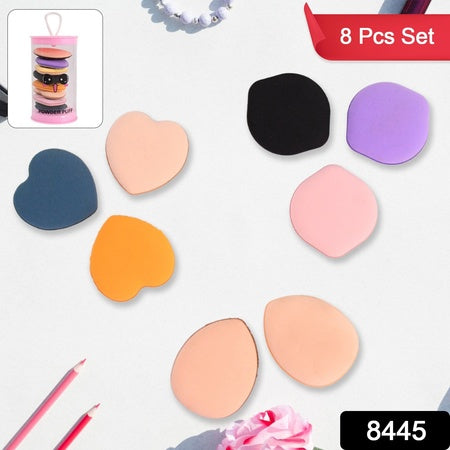 Minifinger Makeup Powder Puff (Multicolour 8 Pcs Set)