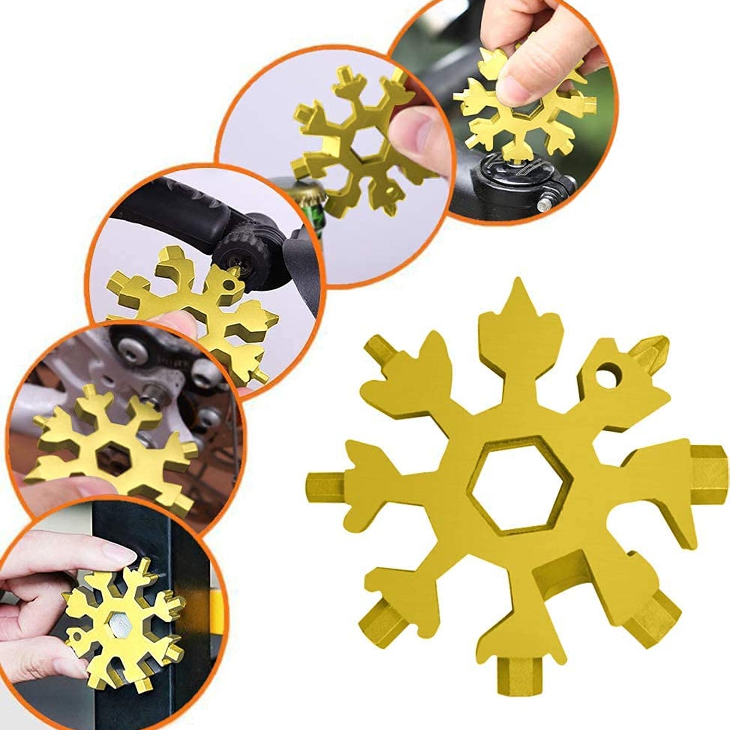 Durable  Portable 18 In 1 Snowflake Multi-Tool Snowflake Bottle Opener Flat Phillips Screwdriver Kit Wrench