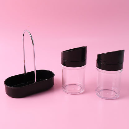 Apexhelix Salt N Pepper 2-Piece Plastic Jar Set With Stand