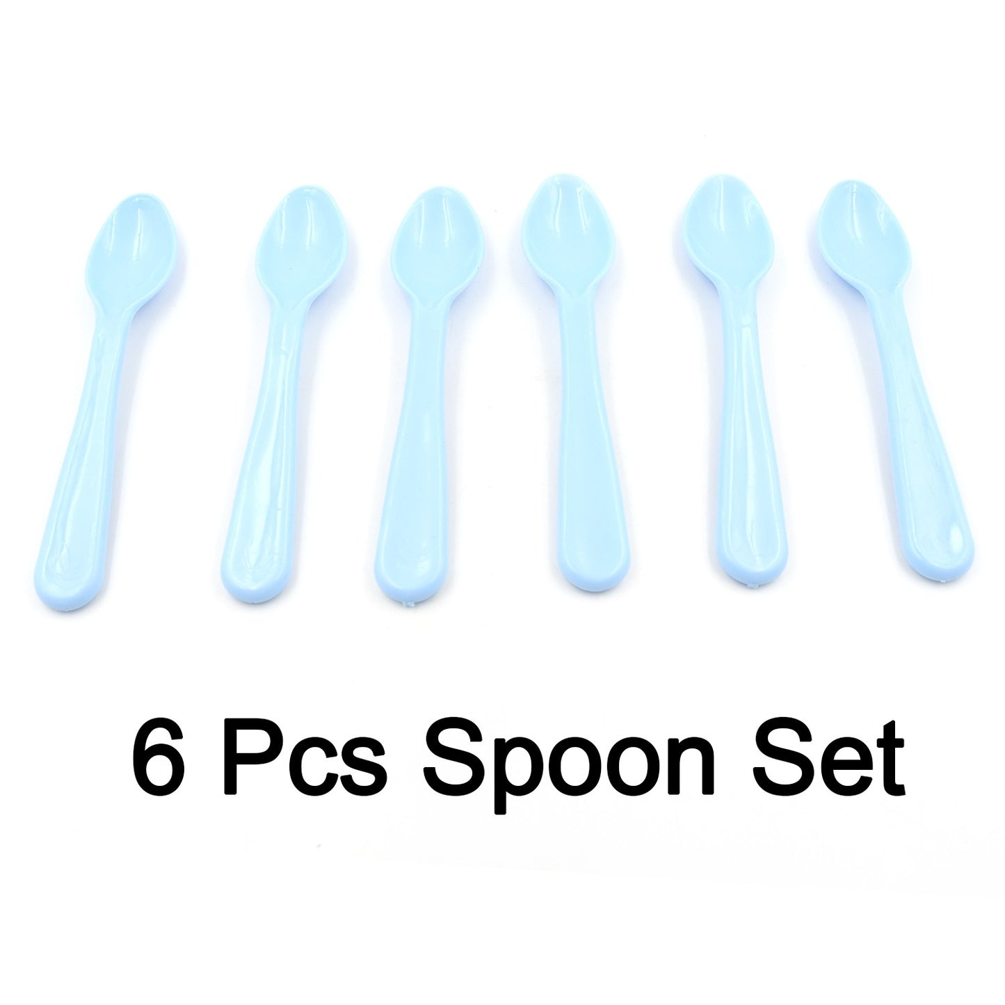 Food Plastic Spoon Set Plastic Table Spoon Set Plastic Tea Spoon Coffee With Abs Plastic Heat-Resistant Spoon (6 Pc Set )