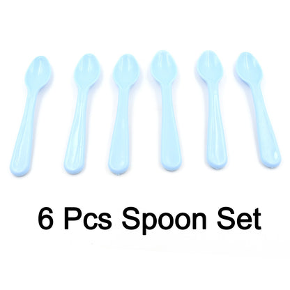 Food Plastic Spoon Set Plastic Table Spoon Set Plastic Tea Spoon Coffee With Abs Plastic Heat-Resistant Spoon (6 Pc Set )