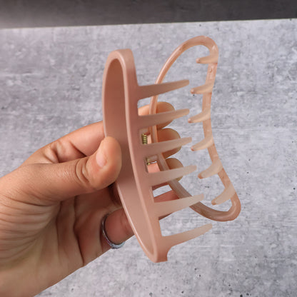 Plastic Hair Clamp Grip Simple Matte Hair Barrette Clamp (12 Pc)