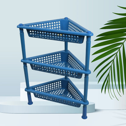 Triangle Storage Plastic 3-Tier  Rack Shelf For Kitchen Living Room Bathroom Office