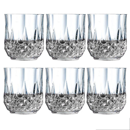 Heavy Unbreakable Stylish Look Fully Transparent Glasses Set 250Ml (6Pcs)