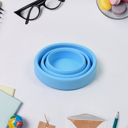 Roundsilicone Foldable Glass Foldable Travel Mug Without Lid (1 Pc)