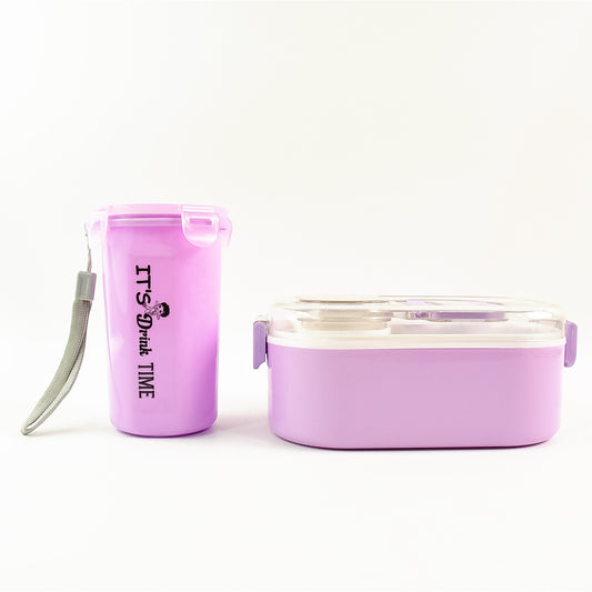Multi-Functional 1 Set Leakproof Lunch Box With Cutlery  Tumbler