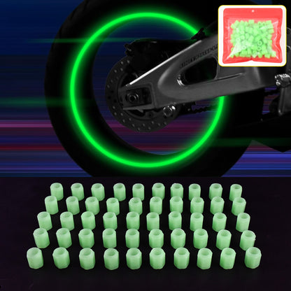 Tyrevalve Caps Luminous Glow Car Tire Valve Cap Covers Vaal Cap (100 Pcs Set)