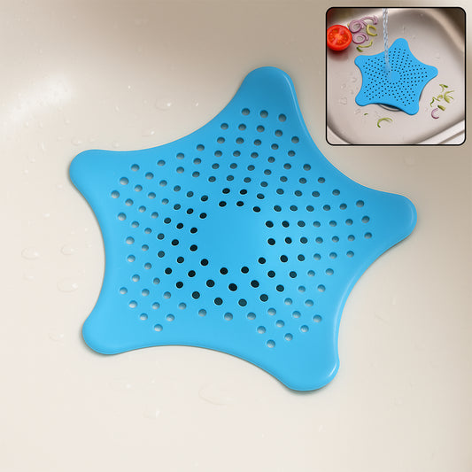 Aquablue Silicone Star Shaped Sink Filter Bathroom Hair Catcher Drain Strainers For Basin