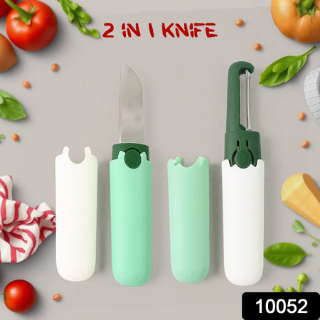 Multifunctional Peeler Two In One Fruit Knife Fruit And Vegetable Cutting Knife+Sawtooth Peeler Apple Carrot Potato Fruit Slice Antiskid