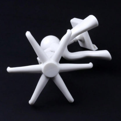 360 Degree Rotating Figure 6 Claw Kitchen Utensils Holder Hook Organizerkitchen Rack Non-Punching And Trace Sticky Hook For Bathroom Door Wall White (1 Pc )