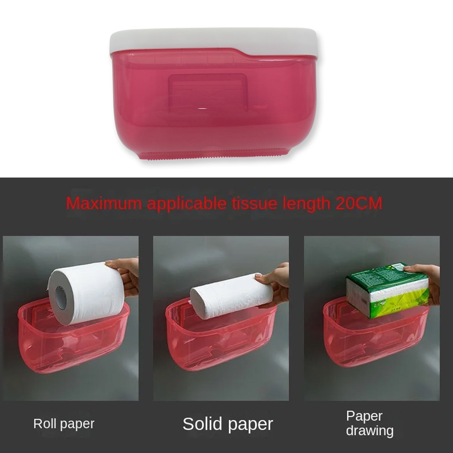 Multifunction 2-In-1 Bathroom Tissue Box Paper Phone Tablet Holder With Hook Self Adhesive Punch-Free Wall Mounted Waterproof Bathroom Roll Holder (1 Pc)