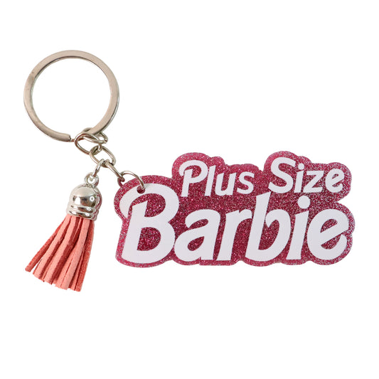 Textkeychain With Glitter Finish And Tassel Charm (1 Pc)