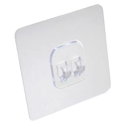 Household Self Adhesive Wall Hooks Punch-Free Wall-Mounted Hook Seamless Transparent No Nails Drill Waterproof Hooks For Bathroom Kitchen Home (1 Pc)