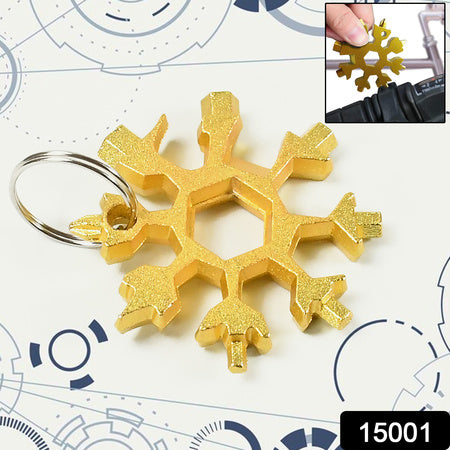 Durable  Portable 18 In 1 Snowflake Multi-Tool Snowflake Bottle Opener Flat Phillips Screwdriver Kit Wrench
