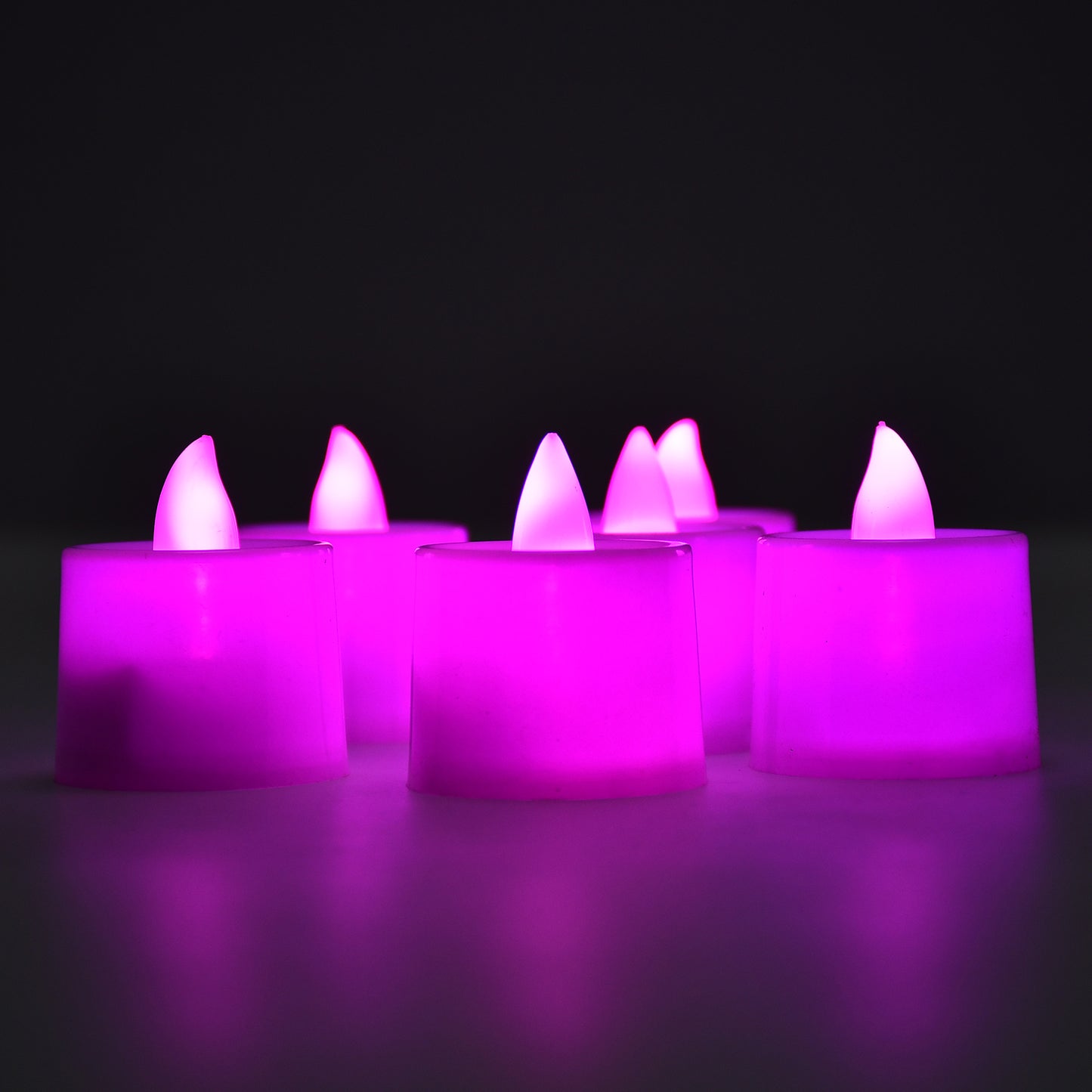 Pink Flameless Led Tealights Smokeless Plastic Decorative Candles - Led Tea Light Candle For Home Decoration (Pack Of 24)