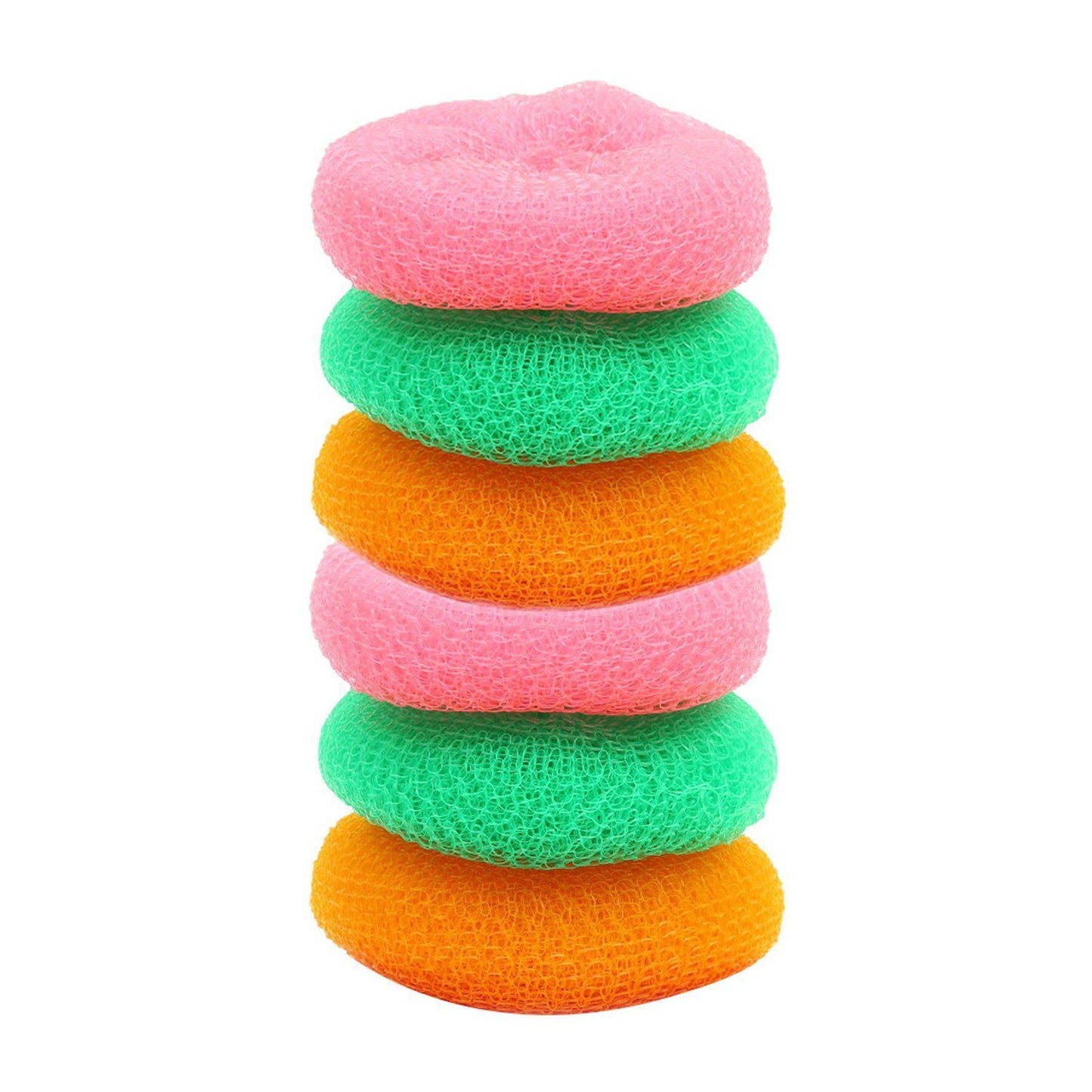 Plastic Scrubber Round Nylon Scrubbers (Pack Of 6)