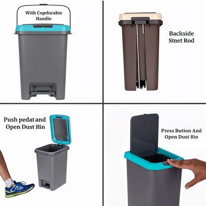 Apexpush N Pedal Plastic Dustbin 10L Capacity (1 Pc)
