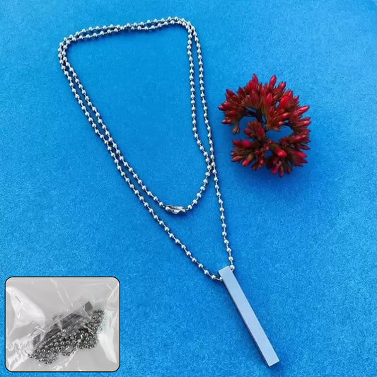 Plainstick Shape Locket With Chain Stainless Steel Necklace (1 Pc)
