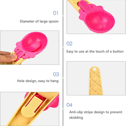 Ice Cream Spoons 2Pcs Plastic Water Melon Scoopers With Trigger Dipper And Adults For Summer Party Ice Cream Scoop Food Serving Spoon Kitchen Tools Ice Cream Digging Spoon Household Spoons Cupcake Spoons Aps Fruit Ball Player (2 Pc)