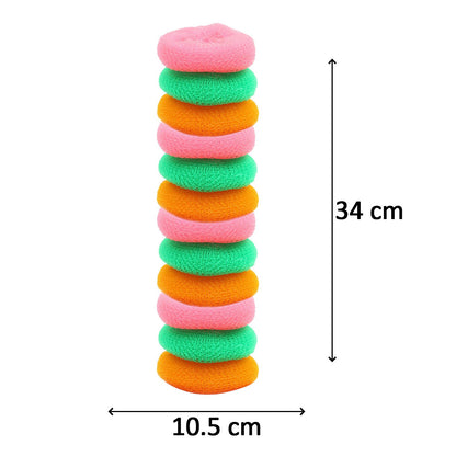 Plastic Scrubber Round Nylon Scrubbers (Pack Of 12)