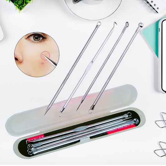 Blackhead Remover 4-In-1 Stainless Steel Pimple Extractor Tool (1 Pc)