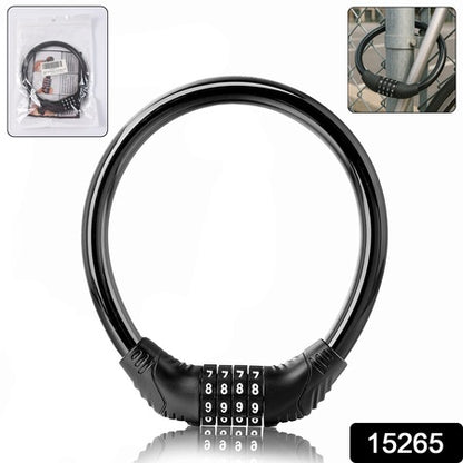 Bikelock Cable Resettable Cable Lock - Self Coiling 4 Digit Combination Bike Lock