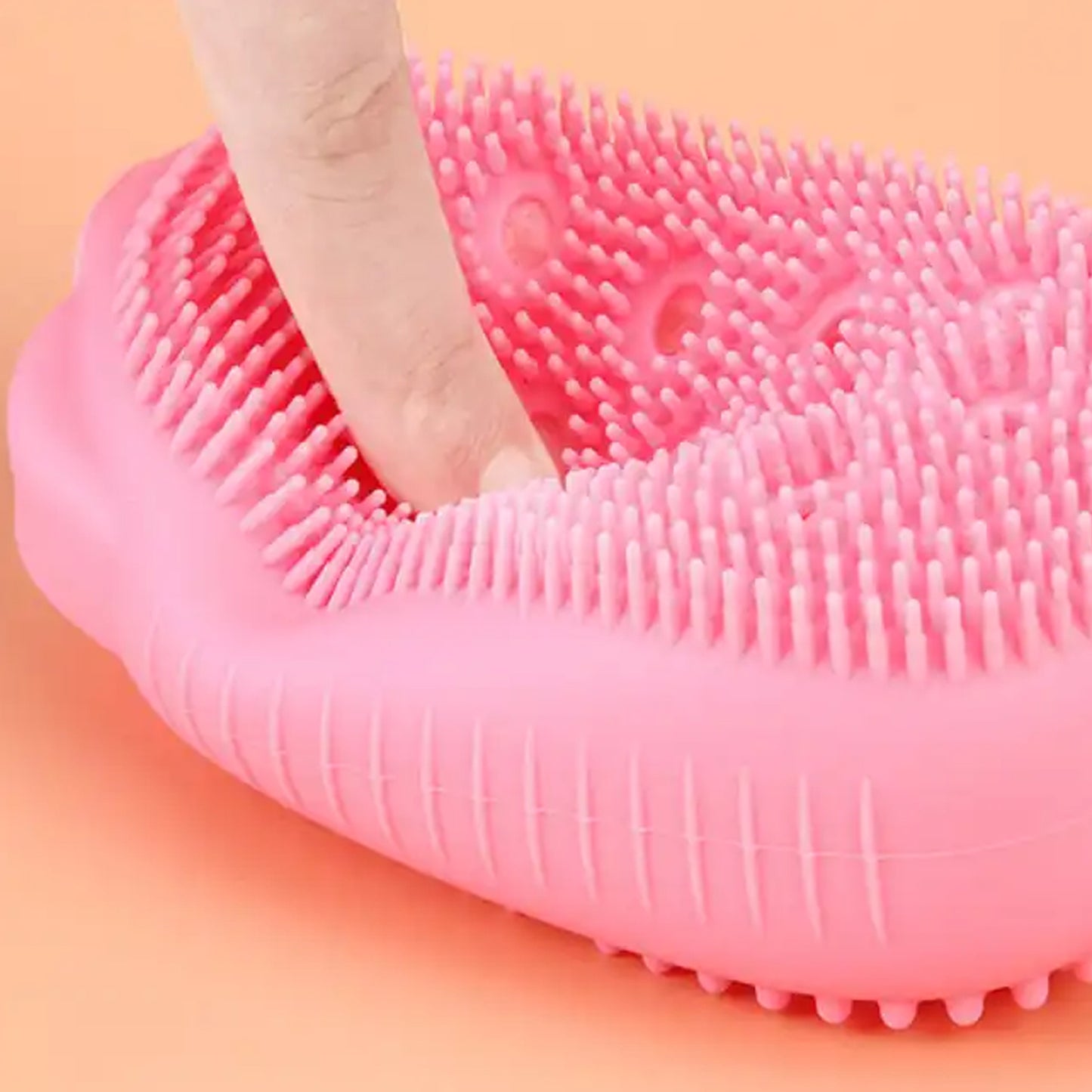 Silicone Super Soft Silicone Bath Brush Double-Sided Body Scrubber Brush For Deep Cleasing Exfoliating Ultra-Soft Scrubber(1 Pc)