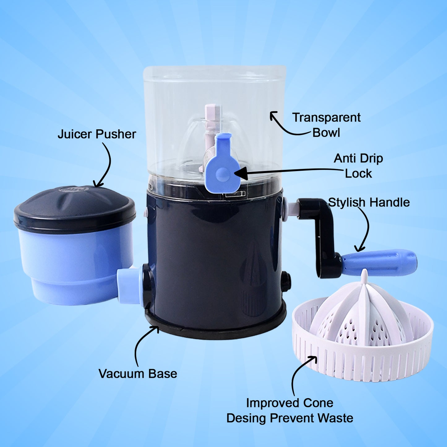 Rituhand Operated Compact Manual Juicer (Multicolor  1 Pc)