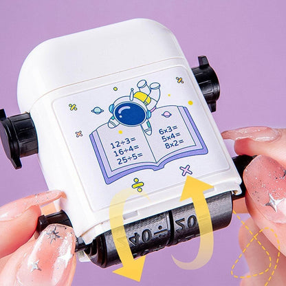 Kids Educational Automatic Random Math Problem Rolling Stamp (1 Pc)