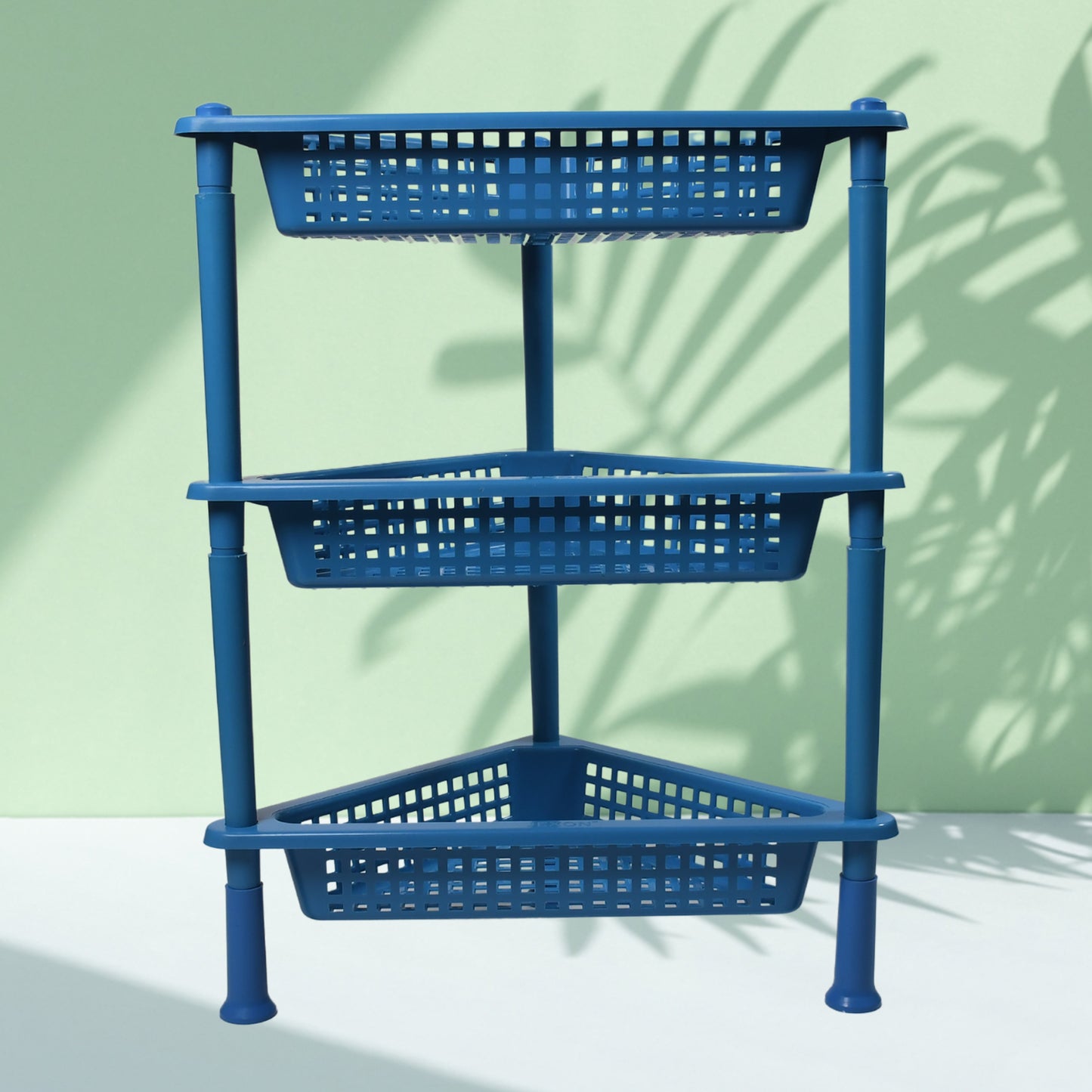 Triangle Storage Plastic 3-Tier  Rack Shelf For Kitchen Living Room Bathroom Office