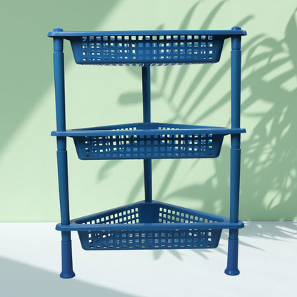 Triangle Storage Plastic 3-Tier  Rack Shelf For Kitchen Living Room Bathroom Office