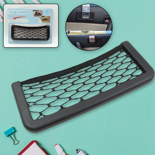 Car Storage Organize Car String Bag Car Seat Side Storage Net Bag Mesh Pocket Organizer Stick-On For Purse Bag Phone