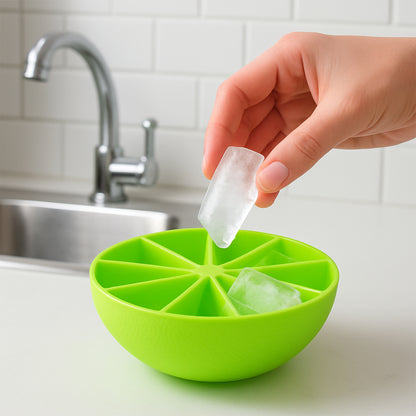 Lemonshape Flexible Silicone Ice Cube Tray  8-Slot Round Ice Mold (1 Pc)