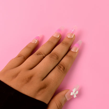 Reusable Press-On Artificial Nails With Adhesive Stickers (12 Pc)