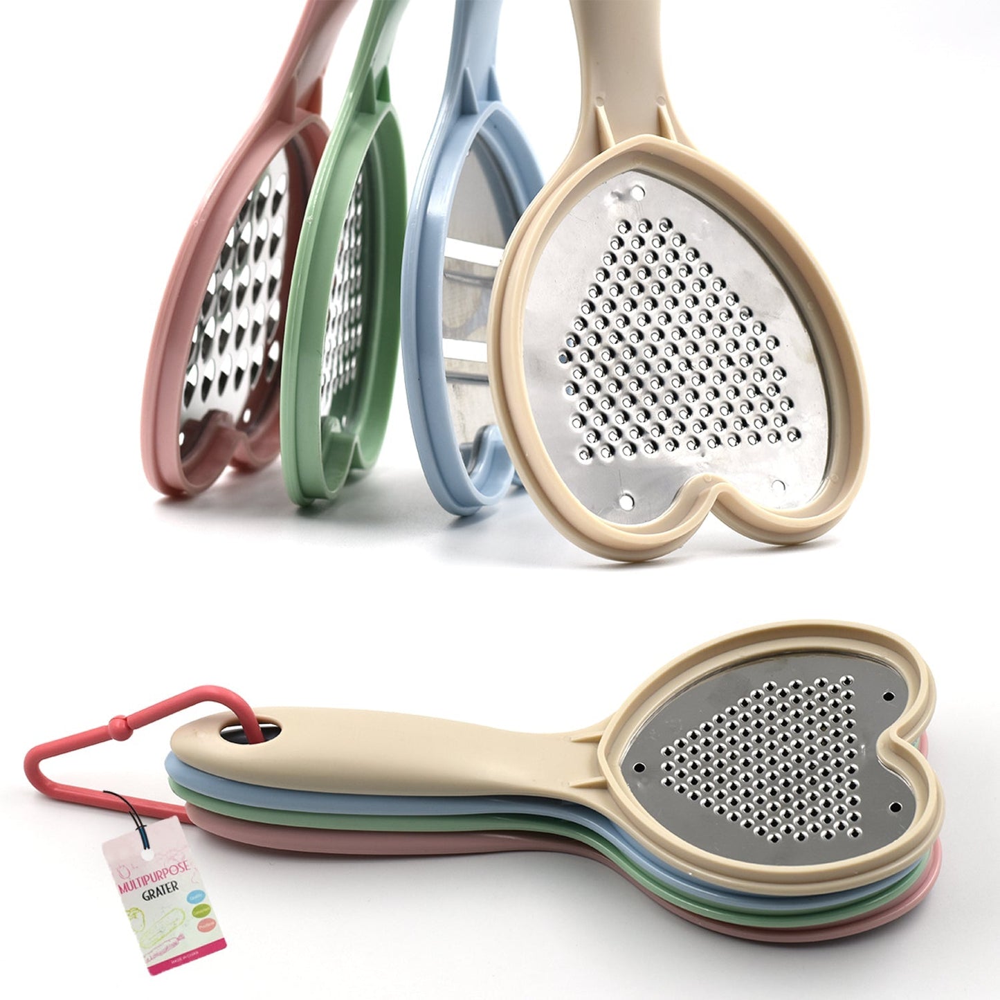 Heart Grater Set And Heart Grater Slicer Used Widely For Grating And Slicing Of Fruits Vegetables Cheese Etc. Including All Kitchen Purposes.