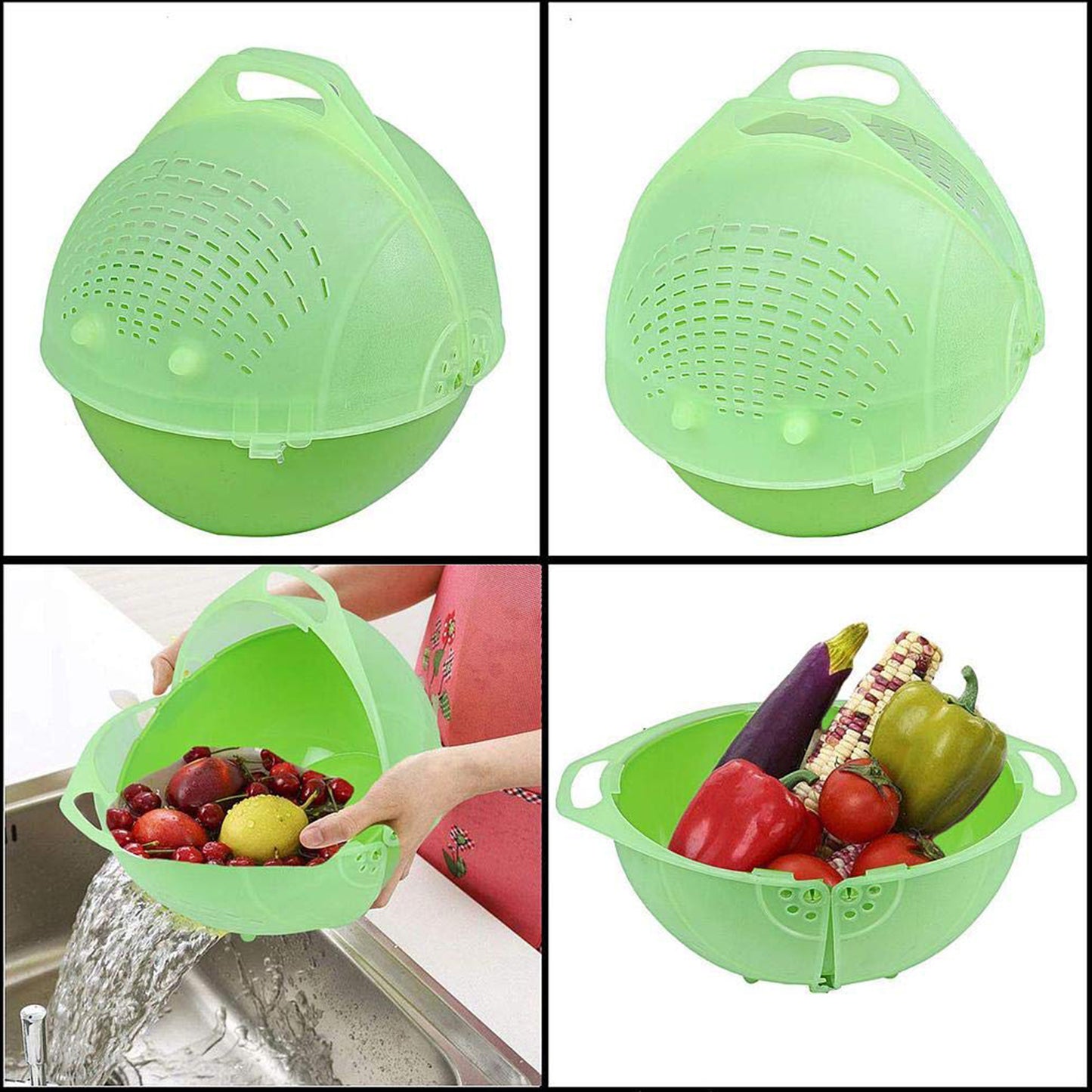 Apexsmart Basket 3In1 Multiuse Fruit And Vegetable Bowl  (1 Pc  Mix Color)