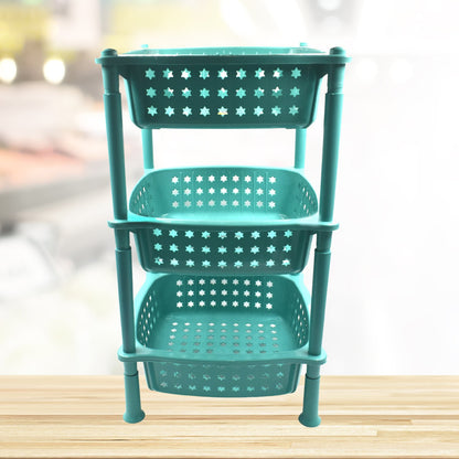 3 Layer Squre Kitchen Trolley Basket