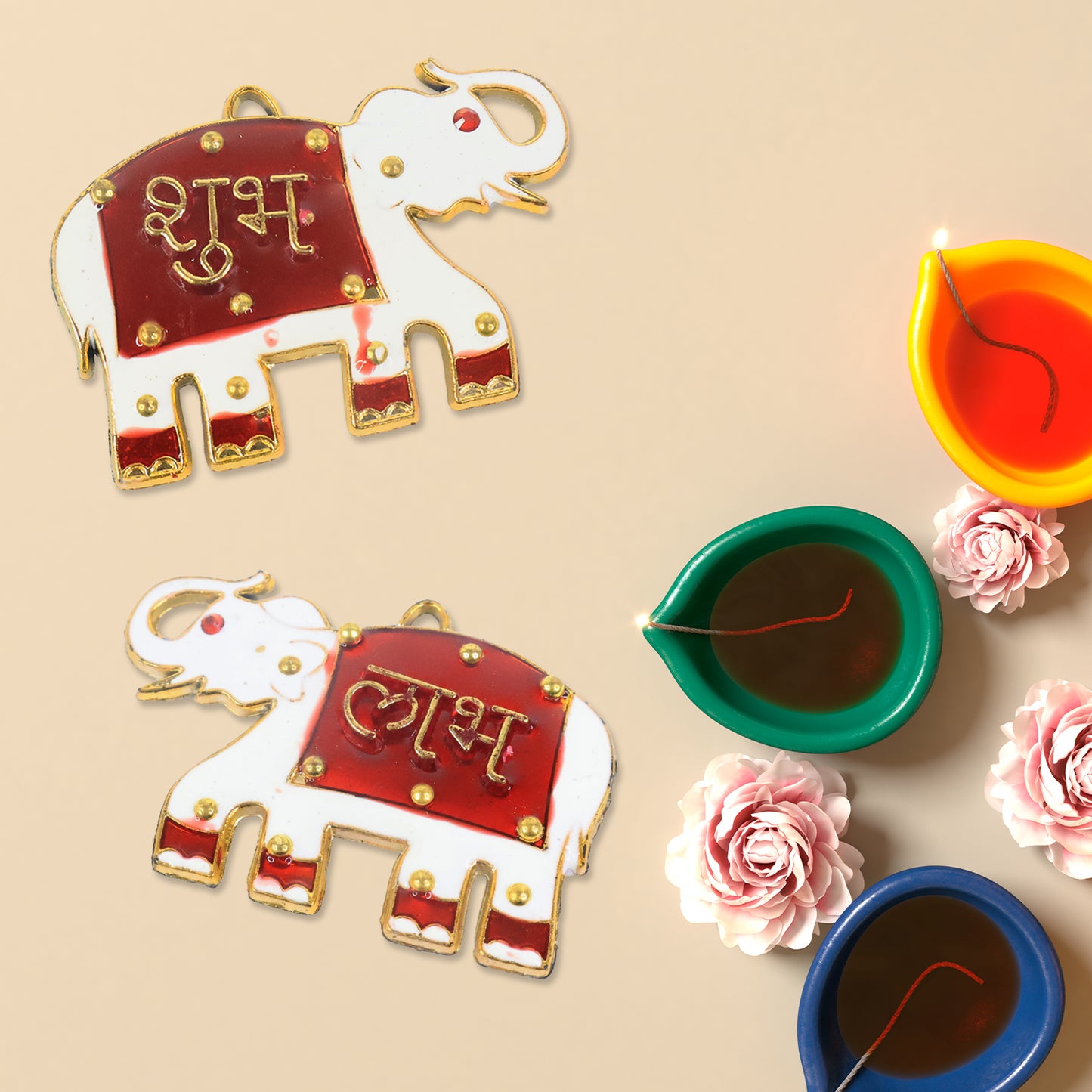 Shubhlabh Elephant Decorative Wall Hangings (2 Pc)