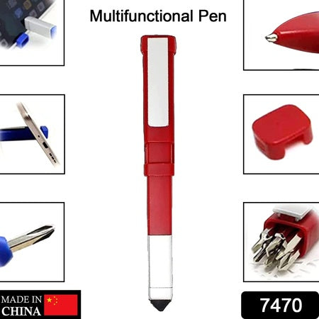 Pen-Shaped Phone Holder With Screwdriver Sets Multi-Function Pen 4 In 1 Tech Tool Pen Portable Phone Tools With Capacitive Stylus Ball Point Pen Mobile