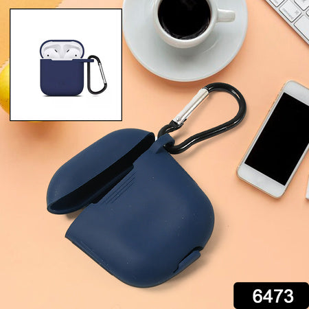 Silicone Shockproof Protection Wireless Headphones Carrying Box Cover With Metal Keychain