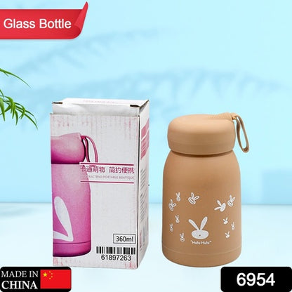 Cute Water Bottle For Kids - 360 Ml Cute Bunny Water Bottle  Cute Rabit Print Water Bottle For Boys And Girls  Kids Return Gift  Water Bottle Sipper  Insulated Water Bottle (Moq - 100 Pc)