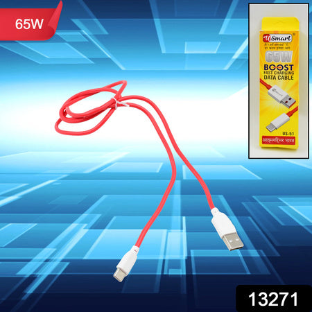 Typec Data Cable Fast Charging Data Cable (1000 Mm  65W  1 Pc)