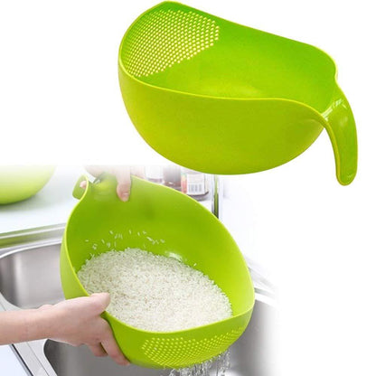 Plastic Rice Bowlfood Strainer Thick Drain Basket With Handle For Rice Vegetable  Fruit (Set Of 3Pcs)