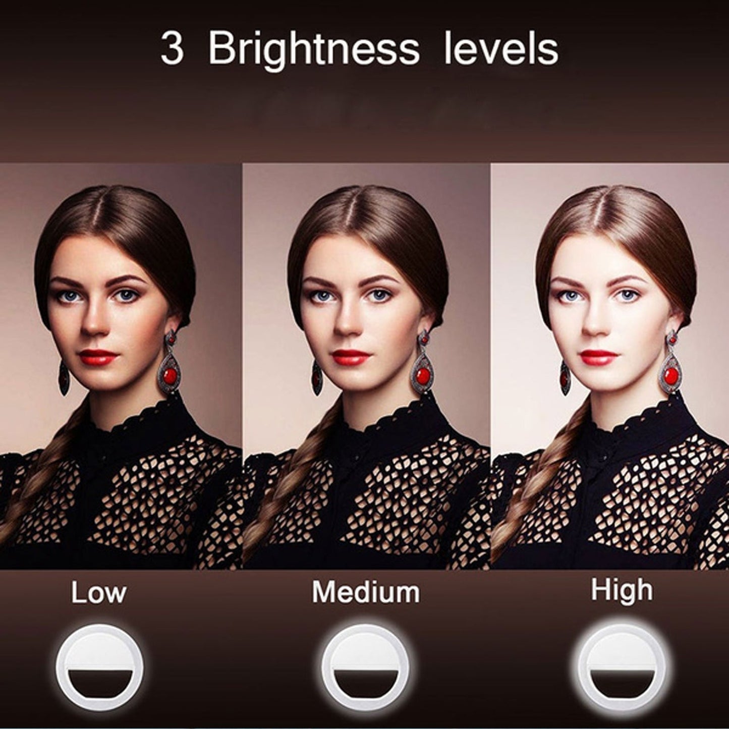 Selfie Ring Light Used For Applying Bright Shade Over Face During Taking Selfies And Making Videos Etc.