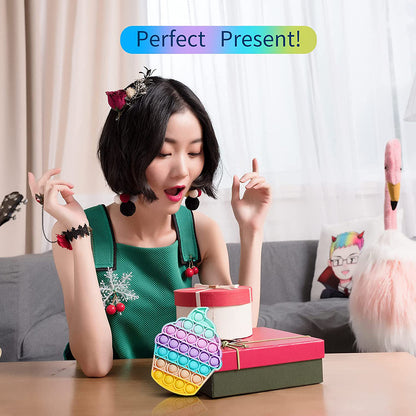 Ice Cream Softy- Fidget Popping Sounds Toy Bpa Free Silicone Push Bubbles Toy For Autism Stress Reliever Sensory Toy Pop It Toy