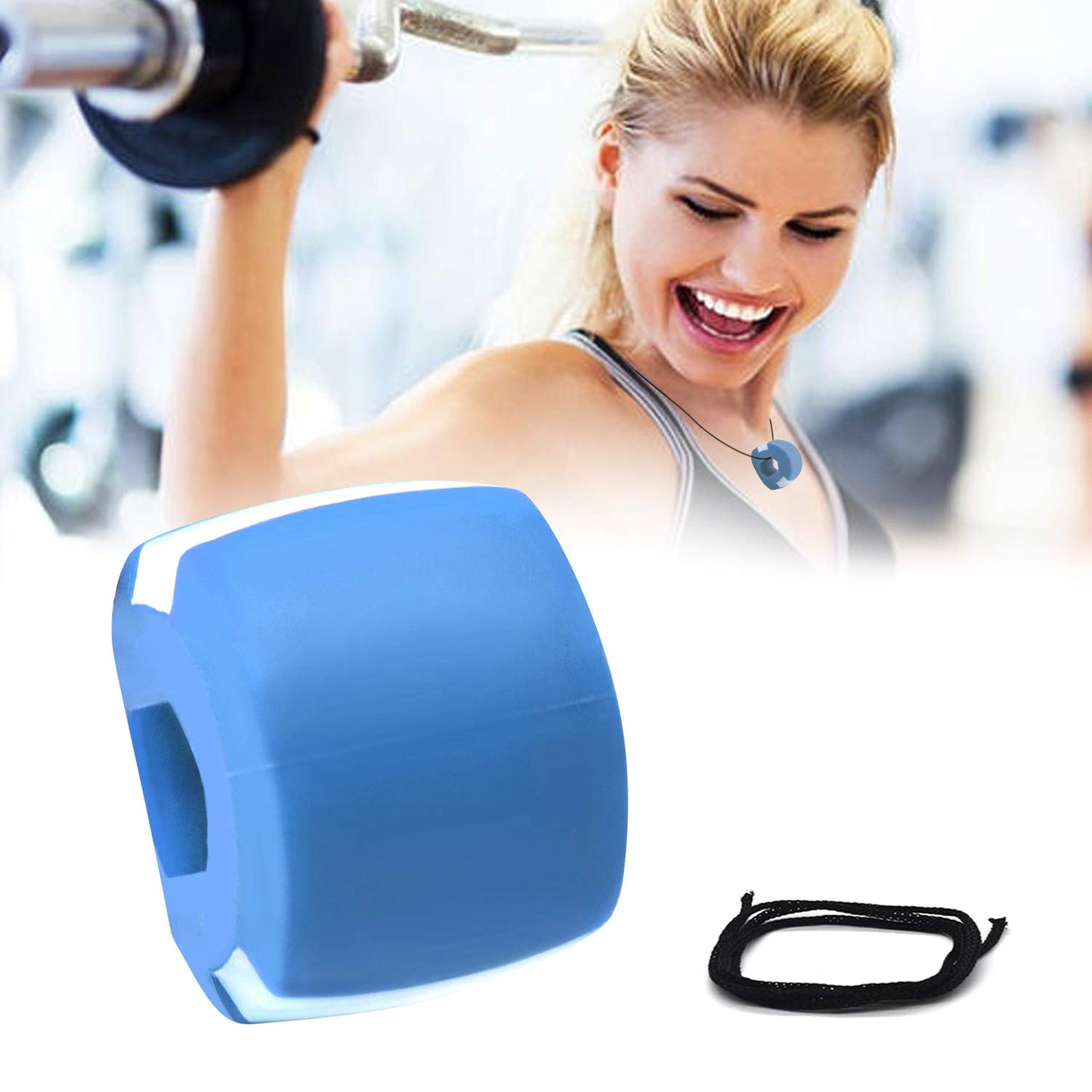 Dark Blue Jaw Exerciser Used To Gain Sharp And Chiselled Jawline Easily And Fast