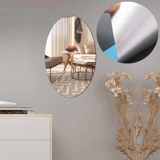 Oval Shape 3D Mirror Sticker Used In All Kinds Of Household And Official Purposes As A Sticker Etc.